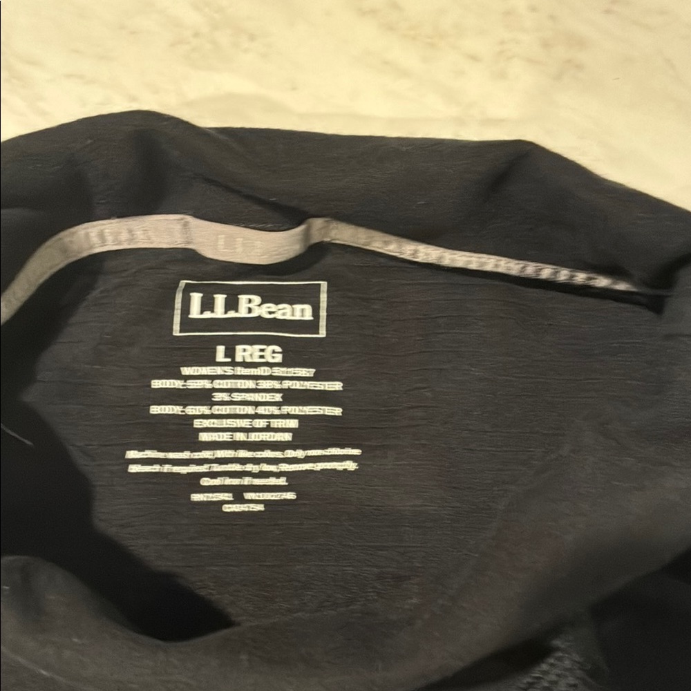L.L. Bean Cozy Mixed Knit Pullover Blue and Black - Picture 4 of 7